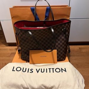 LOUIS VUITTON  Neverfull GM  - Damier Ebene with pouch and FREE insert